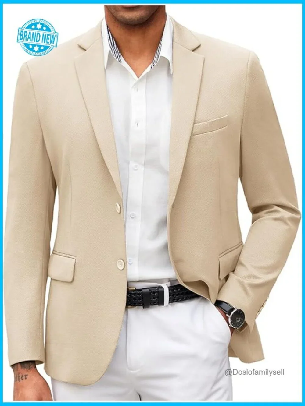 Slim Fit Knit Blazer Lightweight Sport Coat Classic Casual Elegant Menswear